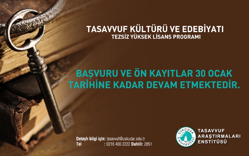 Tasavvuf Kültürü ve Edebiyatı Yüksek Lisans başvuruları başladı!