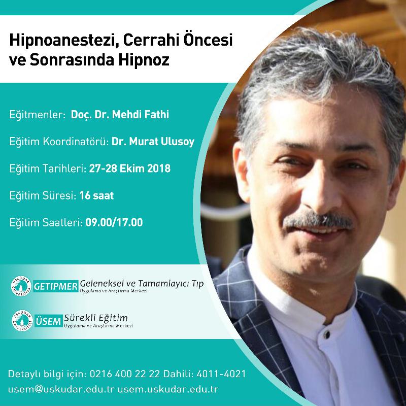 Hipnoanestezi, Üsküdar Üniversitesi’nde konuşulacak