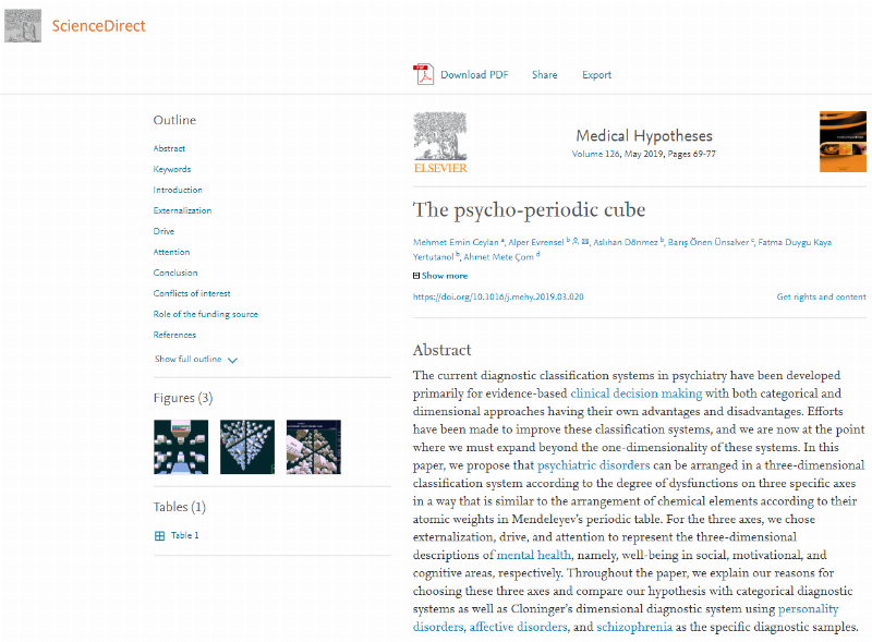 “The Psycho-Periodic Cube” is featured in international journal