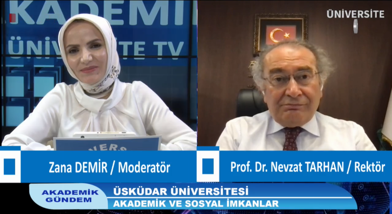 Üniversite TV’de yayınlanan ‘Akademik Gündem’ programının canlı yayın konuğu Üsküdar Üniversitesi Kurucu Rektörü Prof. Dr. Nevzat Tarhan oldu 2
