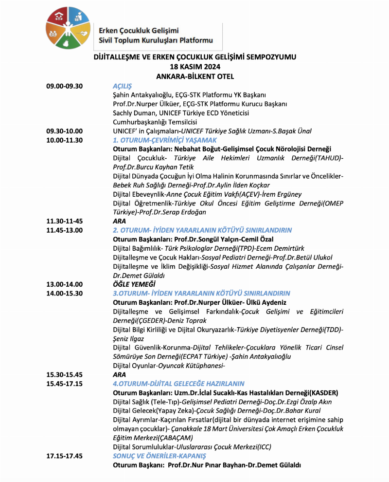 Dijitalleşme ve Erken Çocukluk Gelişimi Sempozyumu